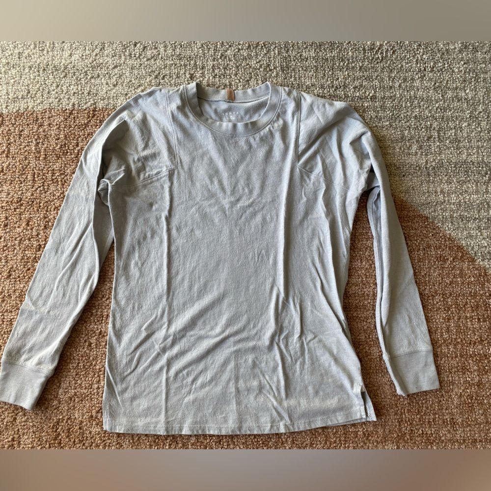 Lunya Light Grey Long Sleeve Sleep Shirt
